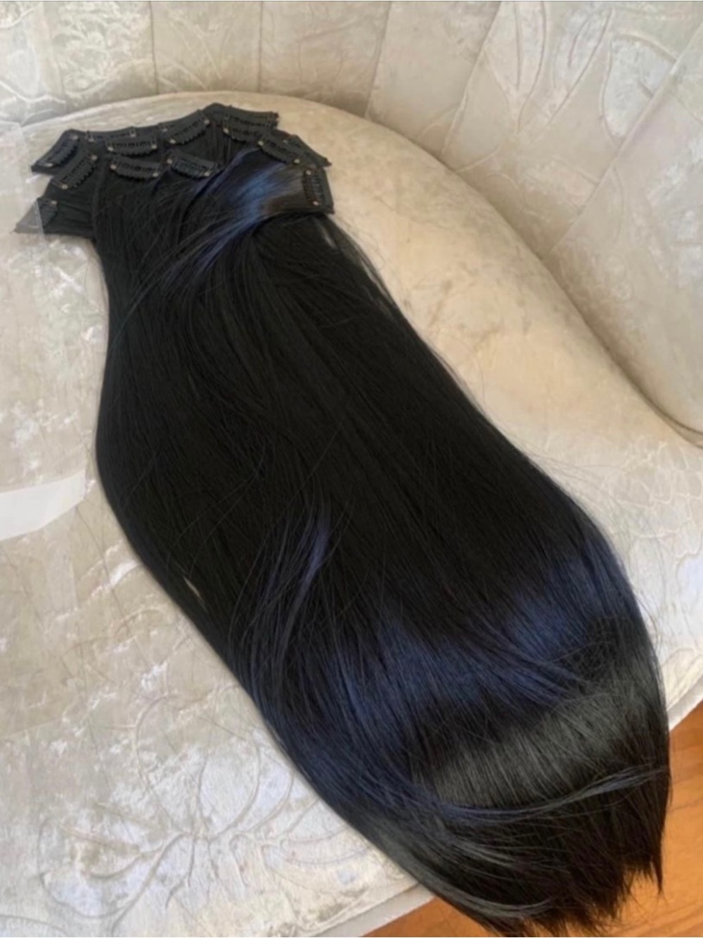 Premium Black Clip-In Hair Extensions - Smooth Straight